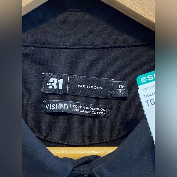 2/40$ Men’s Simon’s Le 31 organic cotton stretchy black polo Sz XL NWT - Picture 3 of 11